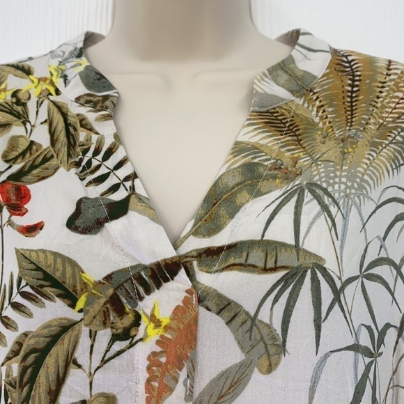 H&M - Palm Floral Short Sleeve Pullover Dress Size XS - Picture 5 of 10